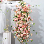 arche decorative fleurs artificielles hortensia rose blanc romantique intérieur anniversaire mariage