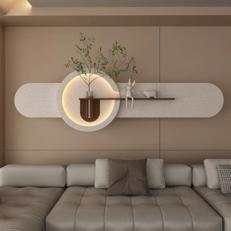 lampe murale moderne bois beige blanc vert texturée minimaliste