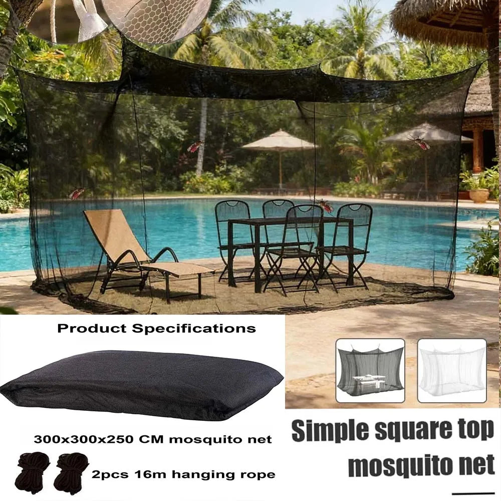 filet anti moustiques noir maille fine opacité simple corde rangement grande tailleextérieur camping voyage
