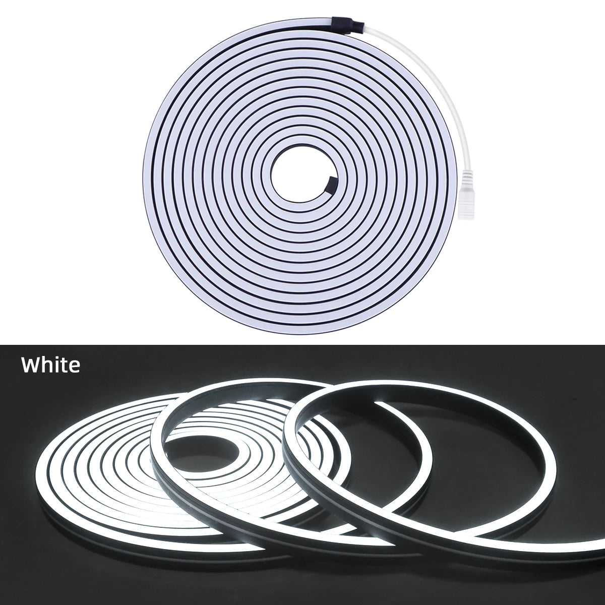 ruban led flexible noir blanc 120 led rayures concentriques moderne éclairage intérieur chambre cuisine