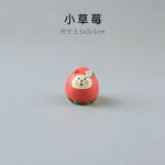 figurines animaux mignonnes résine strawberries fruits décor maison kawaii blanc rose beige rouge cartoon