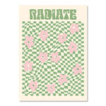 affiche murale cadre bois motif champignon papillon coeur pastel salon moderne décoration intérieure