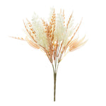 bouquet fleurs séchées naturel rustique beige doré feuilles épis décoration intérieure vase blancextérieur exposition