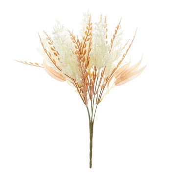 bouquet fleurs séchées naturel rustique beige doré feuilles épis décoration intérieure vase blancextérieur exposition