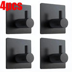 porte serviettes adhésif acier inoxydable noir moderne salle bain utilisation multiple protection adhésive fixe