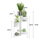 étagère plantes moderne or fer niveaux pots différents ajourées minimaliste