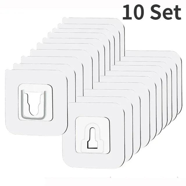 crochet adhésif transparent support photo moderne stockage mural plastique fixe clips rectangulaire