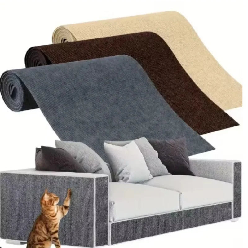 protection meubles adhésive chat gris beige marron foncé feutre tissu uni moderne posable réutilisableintérieur