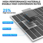 panneau solaire noir cellules solaires carrées industrielle technologie conversion énergie camping caravane maisonextérieur fixations