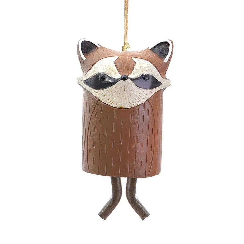 cloches décoratives animaux ours renard hibou motifs poils plumes artisanal extérieur