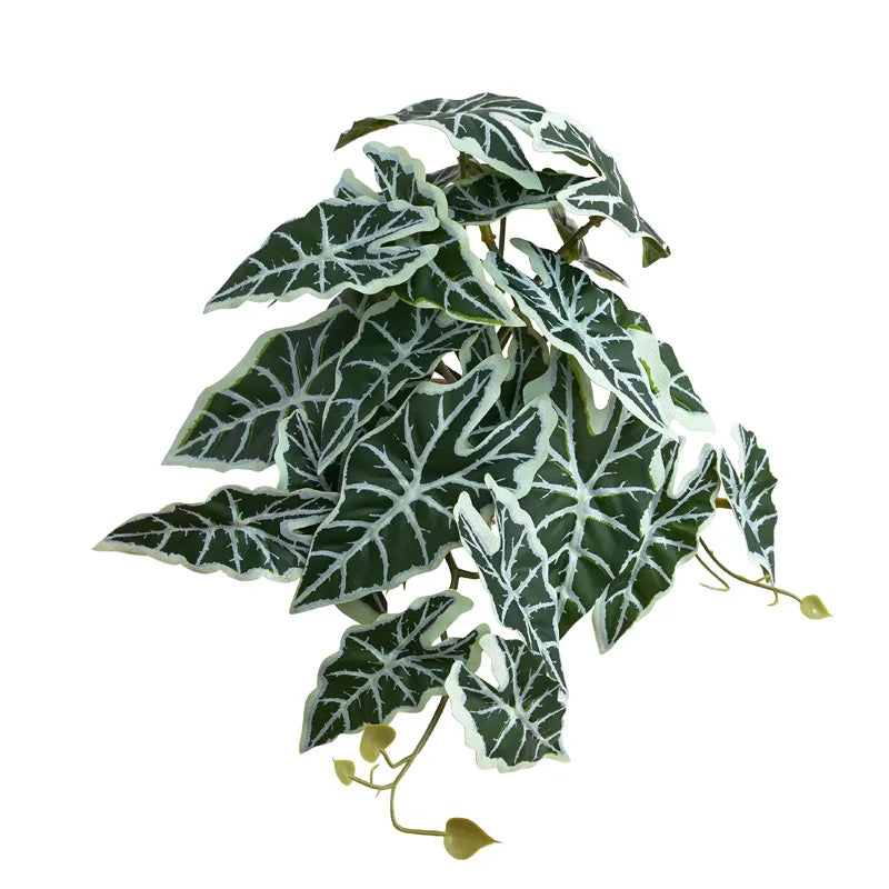 plantes artificielles feuilles vertes rouges noires modernes décoration extérieure mariage centro commercial exposées
