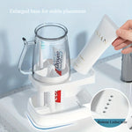 support rangement salle bain blanc moderne pratique adhésif flacon crème brosse dents gel dentaire
