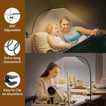 lampe led noir blanc minimaliste clip ajustable 10 niveaux luminosité rechargeable usb