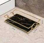 étagère murale adhésive or marbre moderne panneau verre métal cosmétique minimaliste