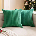 housse coussin velours côtelé orange rayé décorative canapé salon moderne zip invisible textile doux