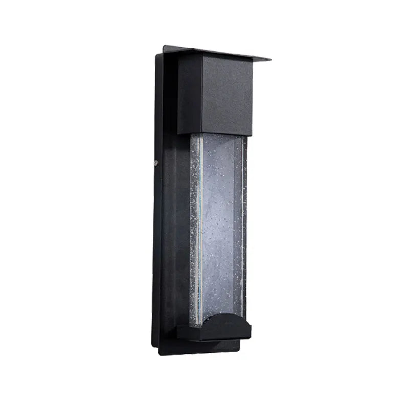 applique murale led moderne noire transparente éclairage induction verre trempé fixations oeilletsextérieur