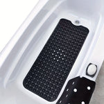 tapis douche antidérapant noir blanc texturé trous vidange machine wash moderne minimaliste