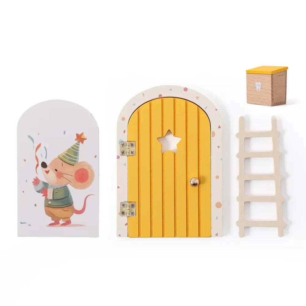 décoration murale enfantine porte souris festive étoiles bois boîte cadeau chambre bébé