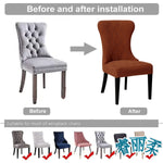 Housse chaise rayées horizontales marron élastique réutilisable moderne chaise banquet