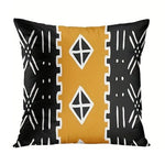 housse coussin polyester motif géométrique noir marron décoration intérieure moderne lit salon