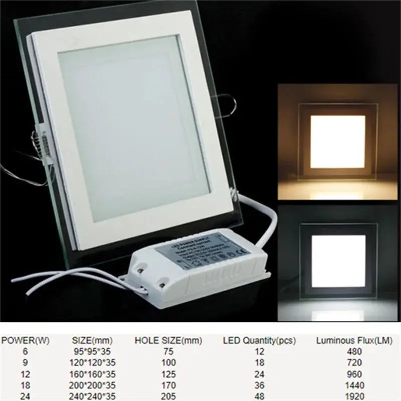 ampoule led 24w plaque carrée blanc chaud moderne clips transformateur