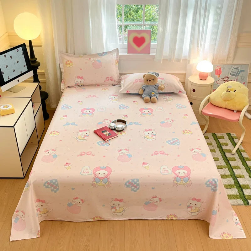 drap lit coton motif animal géométrique moderne gris clair rose pâle