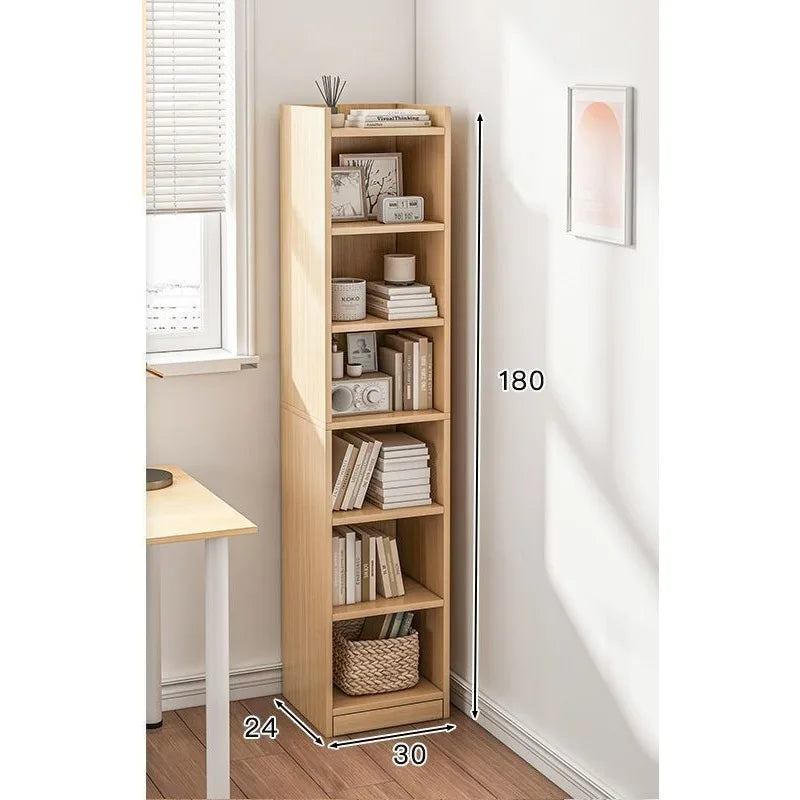 étagère bois moderne minimaliste niveaux blanc brun chambre salon bibliothèque rangement