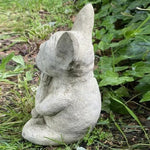 statue bulldog méditation yoga gris pierreux zen jardin décoration