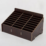 boîte rangement bois naturelle moderne grilles divisées bijoux accessoires rose marron minimaliste