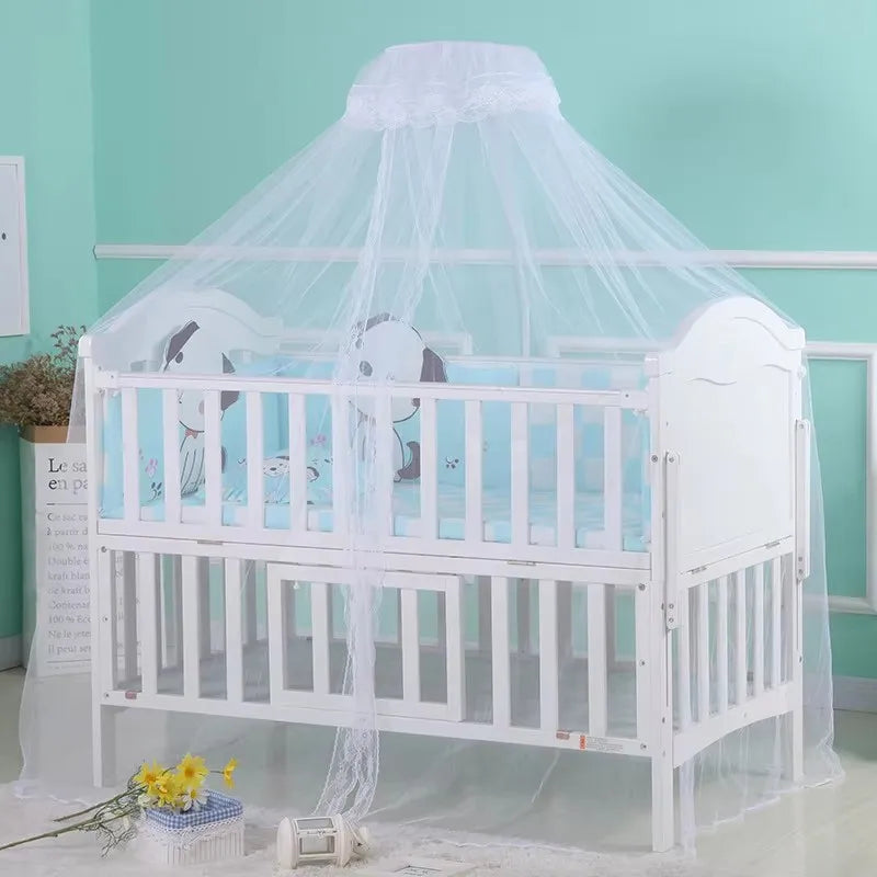 filet protection lit bébé blanc transparent clips géométrique anti moustiques