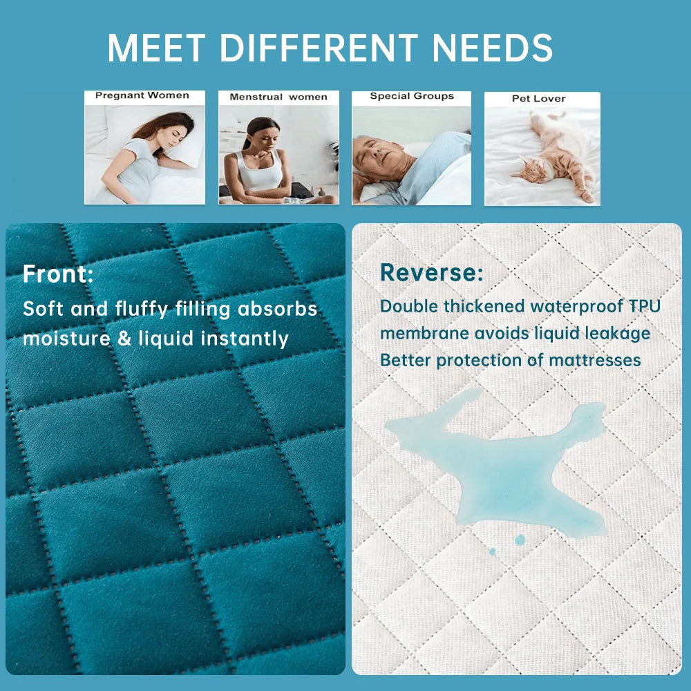 protège matelas bleu marine doux antibactérie imperméable 30cm quilté moderne