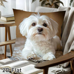 housse coussin chien blanc motif moderne polyester peacheskin fixation salon canapé chambre