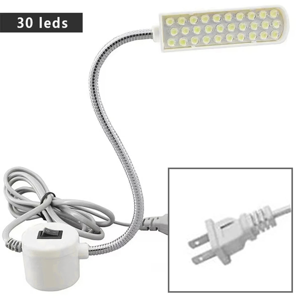 lampe machine coudre led aimant blanc moderne interrupteur câble flexible travail