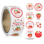 étiquettes autocollantes fraises thank you blanc rouge vert rose noir décoration vintage enveloppes cadeaux