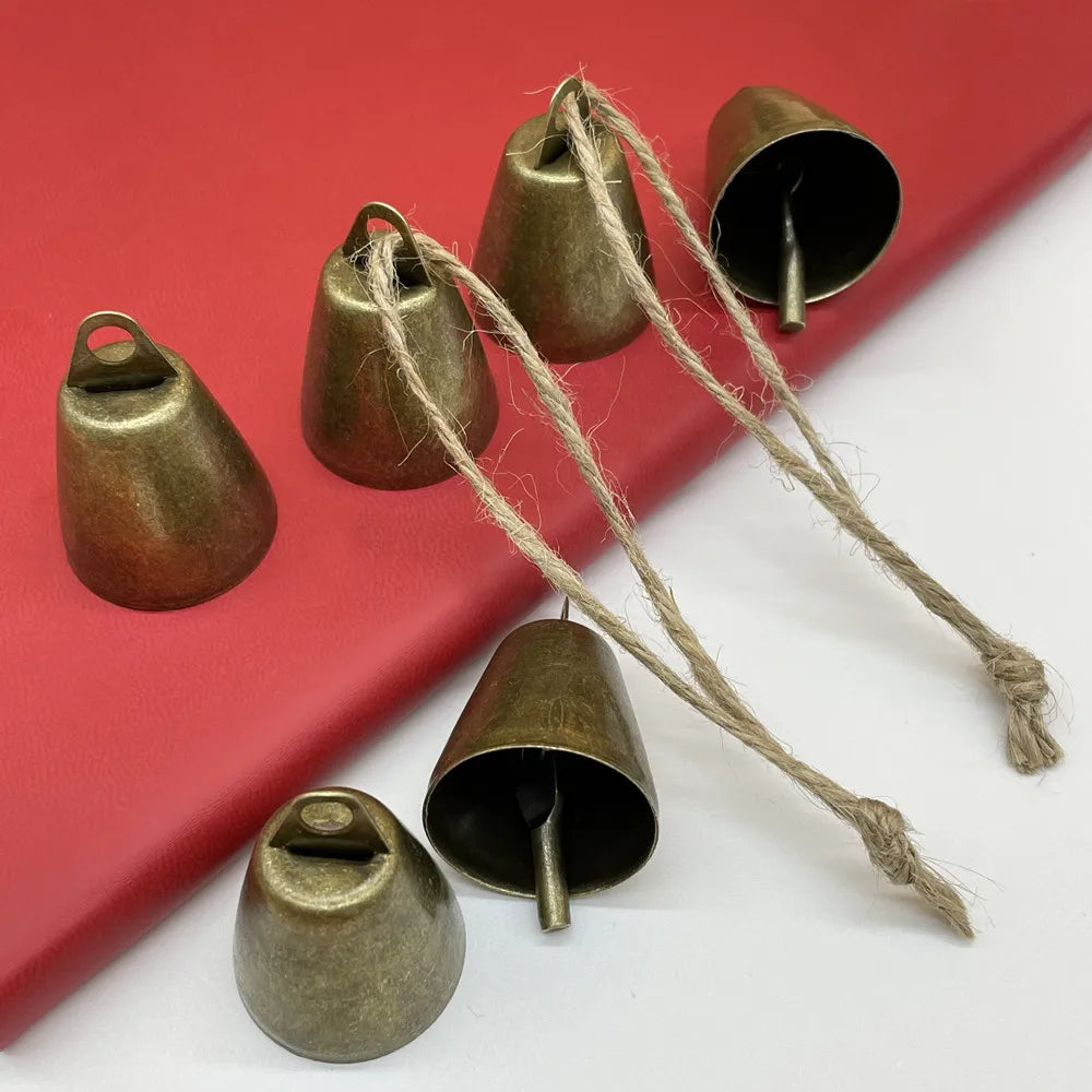 cloches vintage dorées cloches décoration classiques jardin intérieur cordelette anneau rustique