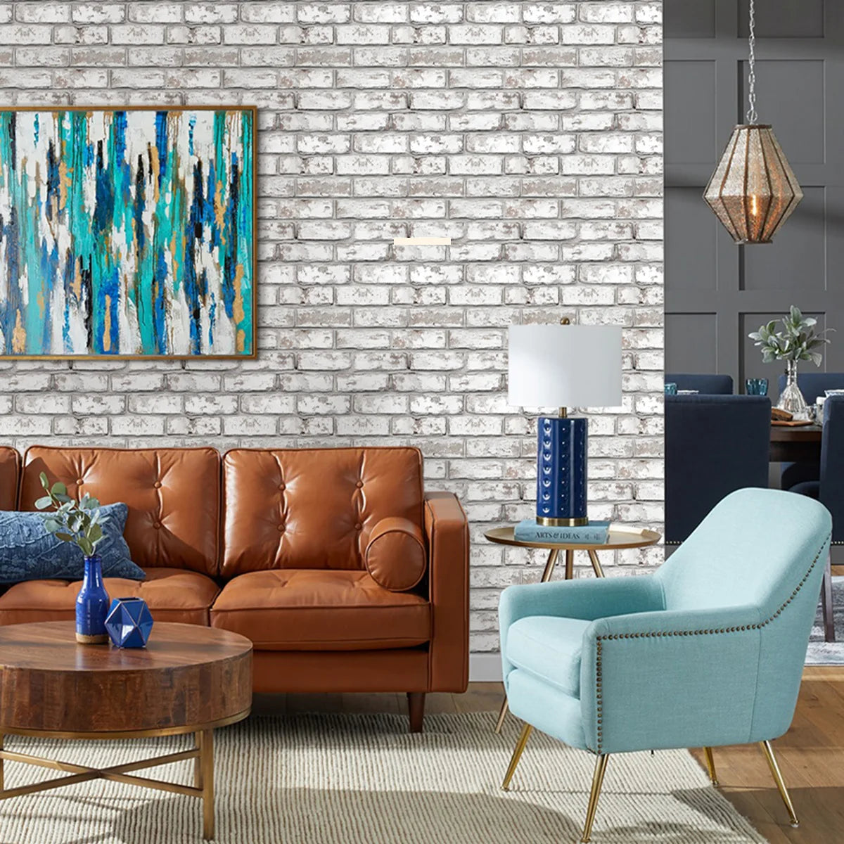 panneaux decoratifs mur blanc gris texture 3d brique adhésif puissant isolation thermique moderne chambre