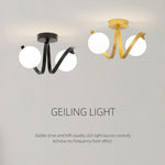 lampe contemporaine verre opalin deux ampoules G9 moderne or noir blanc