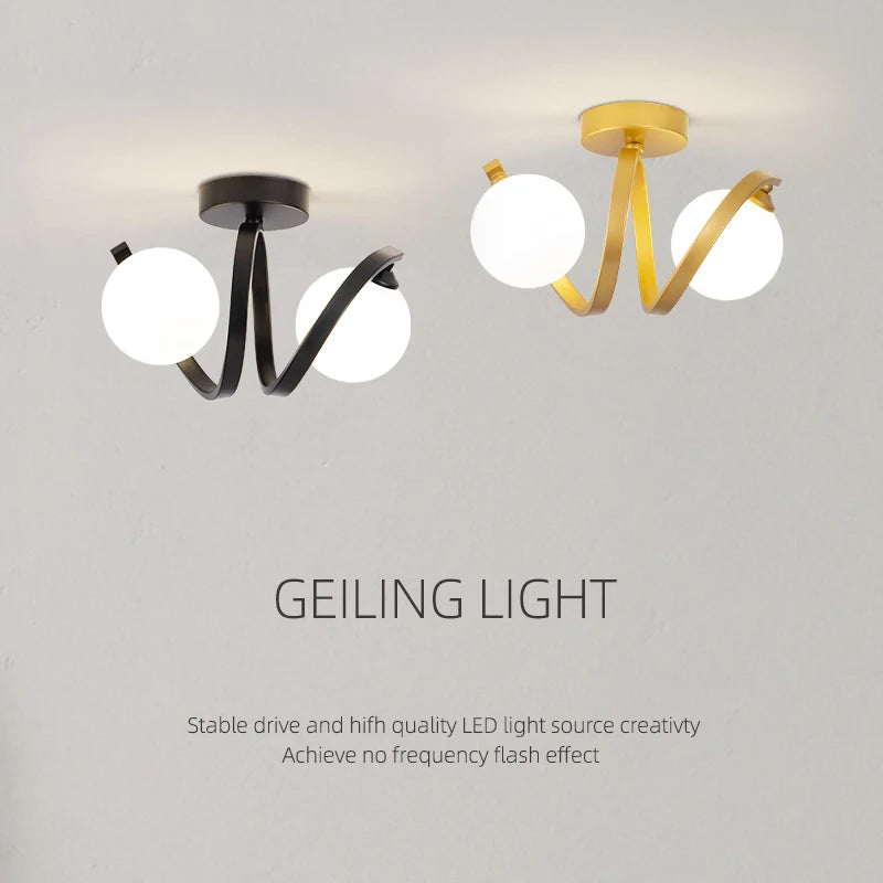lampe contemporaine verre opalin deux ampoules G9 moderne or noir blanc