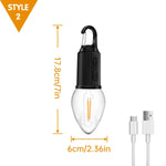 lampe camping led rechargeable usb transparente crochets modes luminość adjustable