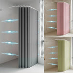 rideau douche pliable polyester tufté rayures verticales beige gris vert rose moderne opaques
