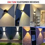 applique murale led noire contemporaine fixée mur éclairage quotidien 24w 10cm 10cm 20cm