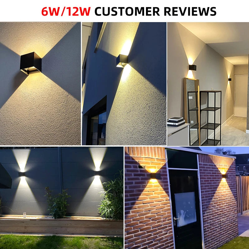 applique murale led noire contemporaine fixée mur éclairage quotidien 24w 10cm 10cm 20cm