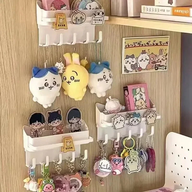 rangement mural blanc porte clés motifs animaux stickers étiquettes autocollantes chambre salle bain