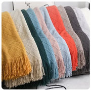 plaids losange franges couleurs chaudes moderne décoration intérieure couverture décorative