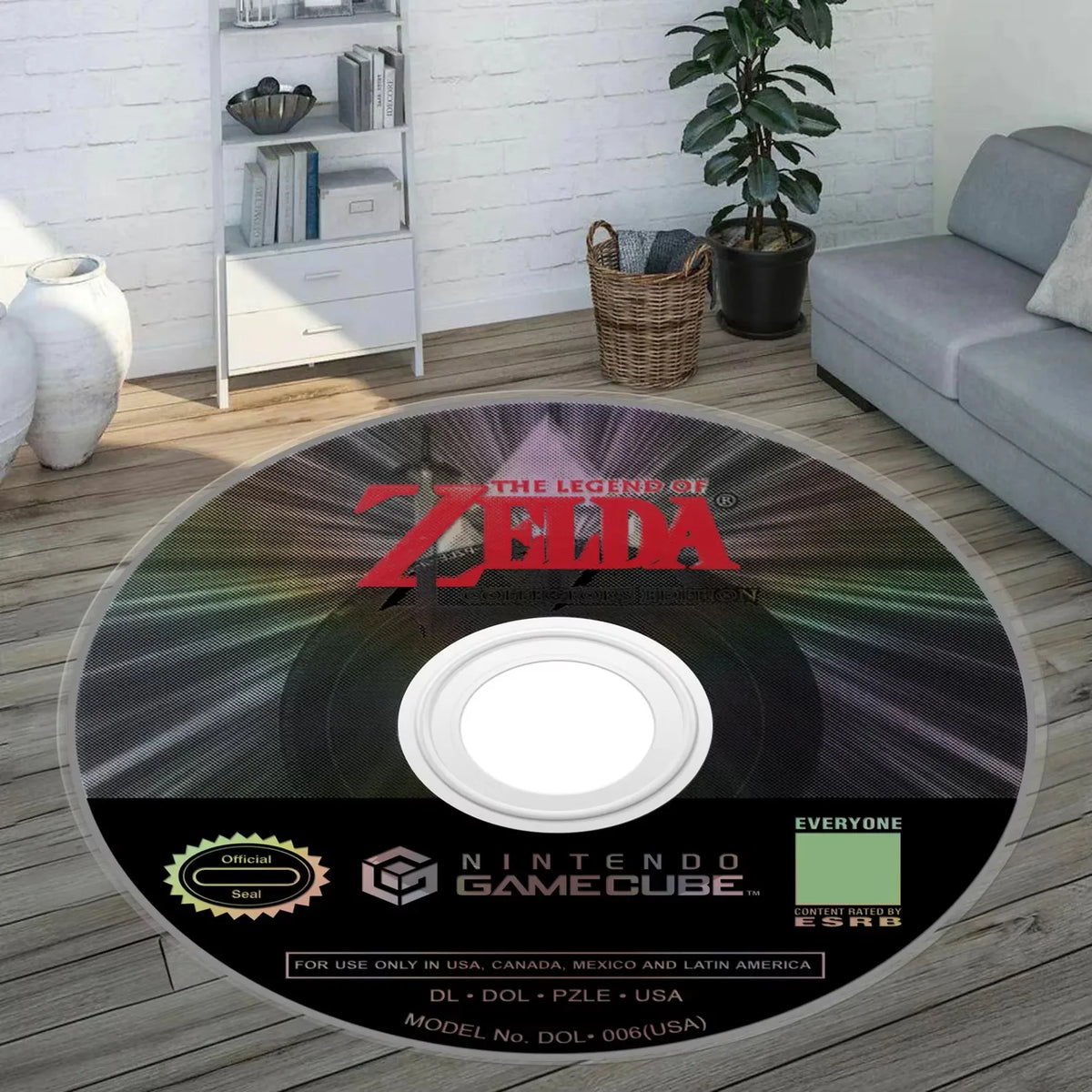 tapis rond moderne motifs jeux vidéo rouge vert noir 40x40cm 60x60cm 80x80cm imperméable