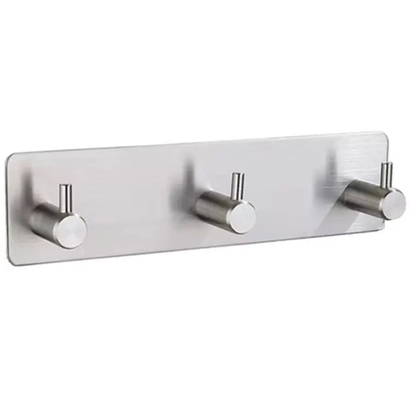 porte manteau adhésif argenté trois crochets mur anti rouille moderne minimalisteHooksSelfAdhesiveStainlessSteelRustproofWallDoorClothesHanger