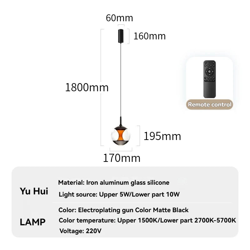 lampe suspendue moderne industrielle verre transparent noir doré maille dorée 2700k 5700k