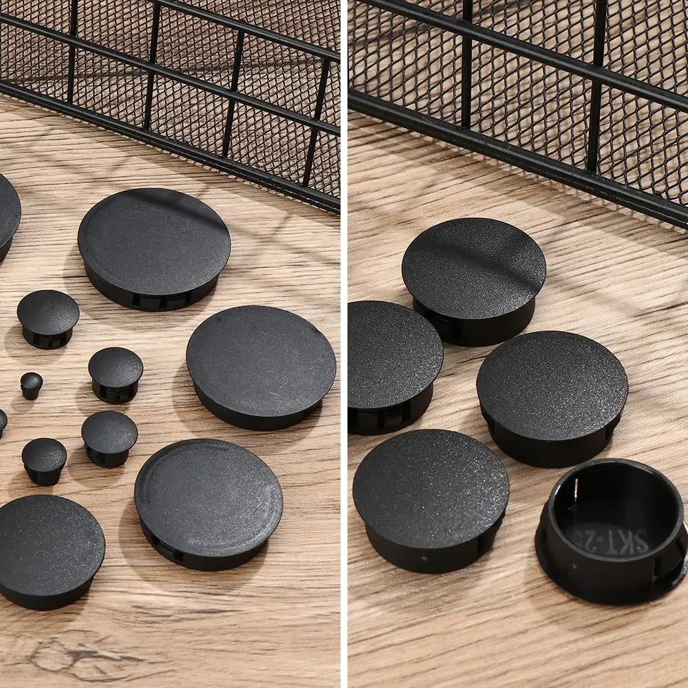 bouchons trou noirs plastique adhésifs pratiques pièces round variées dimensions
