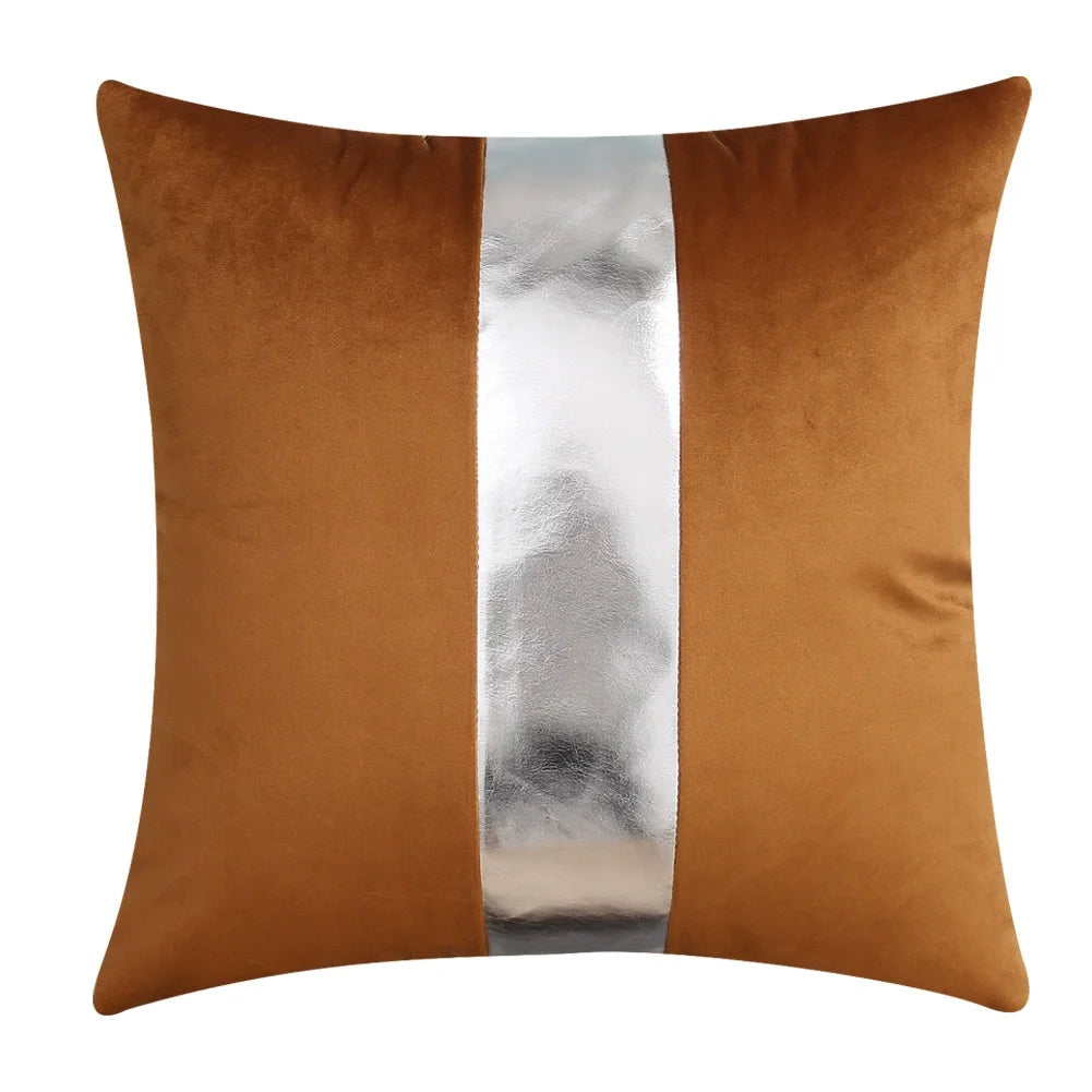 ensemble housses coussin noir rayures dorées velours luxe moderne taies oreiller décoratives