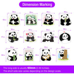sticker mignon dessin animé panda motifs variés adhésifs waterproof transparents collection multiple usage unique